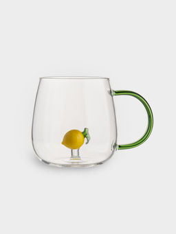 Кружка, 400 мл, стекло Б, зеленая ручка, Лимон, Lemon - Anna lafarg фото 3