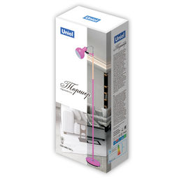 UML-T702 E14 SILVER Торшер напольный под лампу Е14, 60W, с регулировкой наклона. Механический выключатель. Серебристый. ТМ Uniel