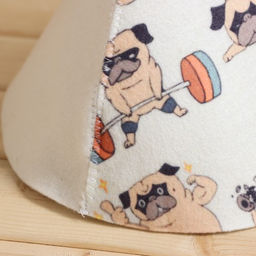 Шапка для бани Мопсы принт - Добропаровъ фото 3