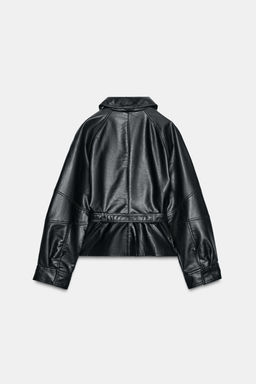 FAUX LEATHER PEPLUM JACKET - Zara фото 8