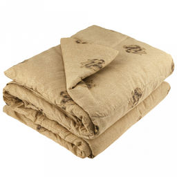 Одеяло 2-х спальное "Н" "Верблюд", универсальное/всесезонное, 172х205 см, наполнитель 300г/м2, термоскрепленная верблюжья шерсть (30%/70%п/э), чехол поплекс "Премиум" (п/э 100%) стеганое, упак "Компакт" пакет ПВХ, еврослот, д25х55см/1,2кг, "Домашняя