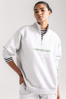 DeFactoFit Oversize Genis Kal?p Dik Yaka Spor Bask?l? Sporcu Sweatshirt  фото 2