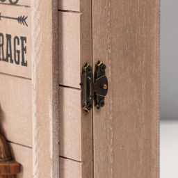 Ключница настенная «Кофемолка», дерево, 6 крючков, 7×17×24.5 см