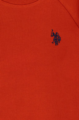 Erkek _ocuk Kiremit Basic Bisiklet Yaka Sweatshirt