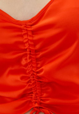 Укороченная алая блузка-топ - Incity фото 7