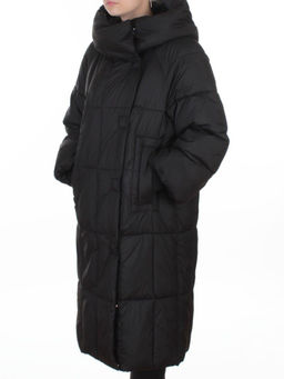 8892 BLACK Пальто зимнее женское (200 гр. холлофайбер)