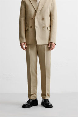 LINEN - COTTON SUIT TROUSERS - Zara фото 2