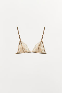 SUJETADOR TRIANGULAR ENCAJE / Crudo - Zara фото 6