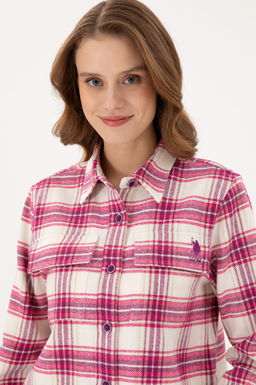 Женская фиолетовая рубашка с длинным рукавом Дополнительная скидка 11% в корзине - U.s. polo assn фото 2