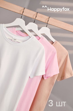 Женская базовая футболка из хлопка 3 шт. Happyfox