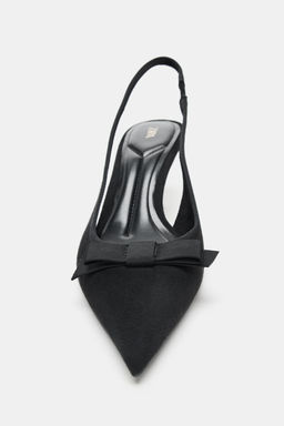 FABRIC SLINGBACK HEELS WITH BOW - Zara фото 5