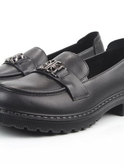 03-PDHL242-1 BLACK Лоферы женские (натуральная кожа)