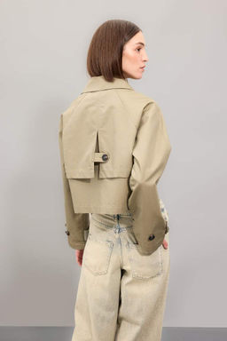 Тренч стандартного кроя с воротником-смокингом - Defacto фото 5