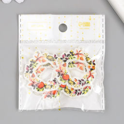 Цена за 4 шт. Декор для творчества акрил Веночек с яблоками и грибами, 0.2?4?4.1 см