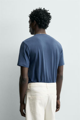 CAMISETA SLIM FIT B?SICA / Azul - Zara фото 3
