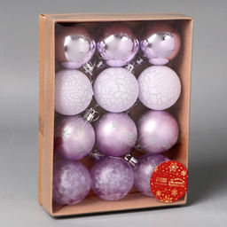 Ёлочные игрушки Морозная ночь, шары новогодние, d=5 см, набор 12 шт., сиреневый - Зимнее волшебство фото 2