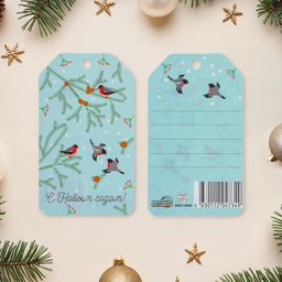 Цена за 20 шт. Открытка-шильдик «С Новым годом!», 8.5×5 см