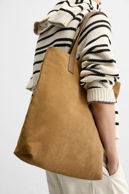 LEATHER SHOPPER BAG - Zara фото 2