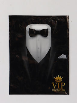 Цена за 50 шт. Пакет подарочный Смокинг VIP, полиэтиленовый, с вырубной ручкой, 30?40 см, 50 мкм