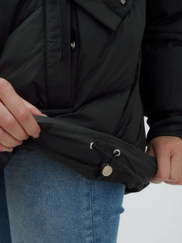 Полупальто женское зимние с мехом песец люкс класса черного цвета 6227Ch - Visdeer фото 13