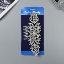 Гребень для волос «Розмари», цветочный, 16×6 см, серебро