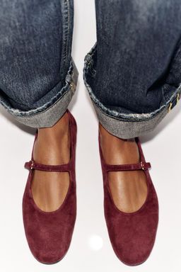 SUEDE BALLERINAS WITH BUCKLE - Zara фото 8