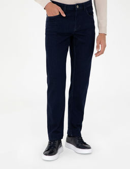 Lacivert Straight Fit Jean Pantolon
