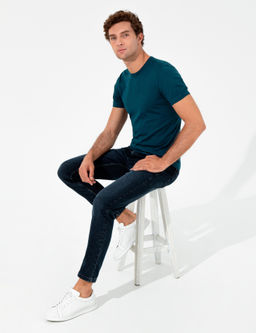 Petrol Slim Fit Bisiklet Yaka Triko T-Shirt - Cacharel фото 3