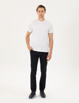Lacivert Slim Fit Kanvas Pantolon
