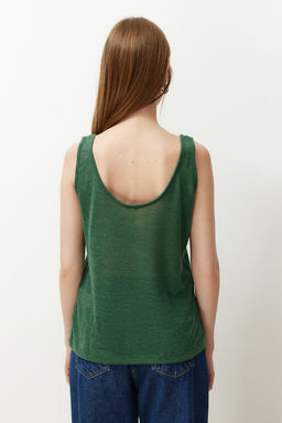 Yesil Relaxed/Rahat Kal?p Havuz Yaka S?rt Detayl? Orme Bluz TWOSS24BZ00451 - Trendyolmilla фото 6