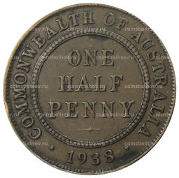 1/2 пенни 1938 года Австралия