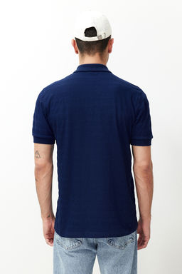 Lacivert Regular/Normal Kesim Dokulu Polo Yaka T-Shirt TMNSS24PO00042