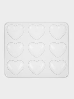 Форма для шоколада Доляна Сердечки, силикон, 20?17.5?0.6 см, 9 ячеек (5.5?5 см), прозрачная