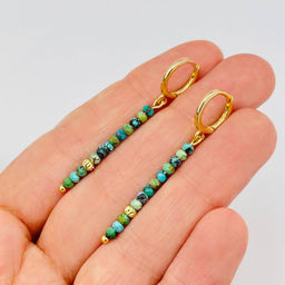 Серьги длинные из Бирюзы