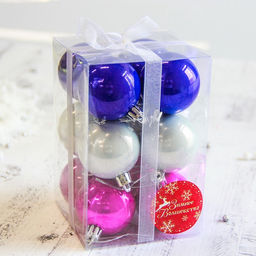 Ёлочные игрушки Жемчужный глянец, шары новогодние, d=5 см, набор 12 шт., МИКС - Зимнее волшебство фото 3