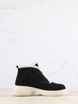 Ботинки EDART 308.927bе.Черный замша+бежевый/байка - Ed'art фото 9