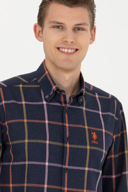 Мужская темно-синяя рубашка с длинным рукавом - U.s. polo assn фото 23