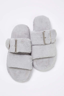 Gri Cift Bant Detayl? Pelus Kad?n Ev Terligi TAKAW26ER00012