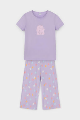 Crockid _ КБ 2827/пастельно-лиловый,мишки пижама для дев