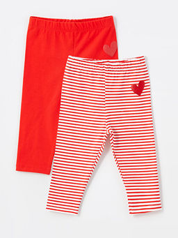 Beli Lastikli ?izgili K?z Bebek Tayt 2li