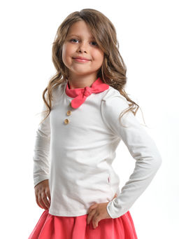 Лонгслив для девочки UD 4175 касар/коралловый - Mini maxi фото 7