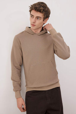 Lacivert Regular/Normal Kesim Kapusonlu Dokulu Sweatshirt TMNAW26SW00068 - Trendyolmilla фото 2