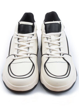 05-P90-1Z LT. BEIGE/BLACK Кроссовки женские зимние (натуральная и искусственная кожа, шерсть)