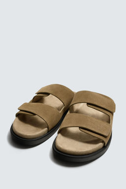 DOUBLE STRAP LEATHER SANDALS - Zara фото 12