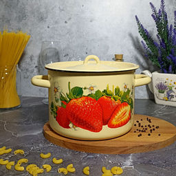 Кастрюля 4,5л 1с17/с крем. Клубника садовая