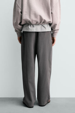 PANTAL?N WIDE FIT PLIEGUES / Gris - Zara фото 11