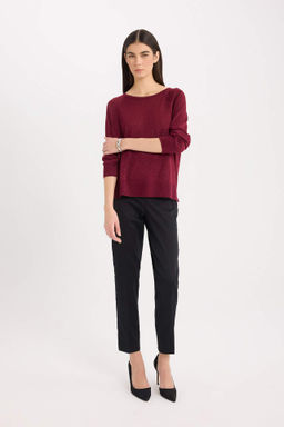 Sigaret Saten Kumas Pantolon Normal Bel Basic Duz Beli Lastikli Duz Paca - Defacto фото 7