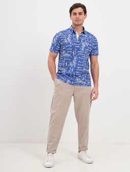 Джемпер мужской с воротником поло короткий рукав GREG G144-KP24-UT16 (белые буквы)  фото 5