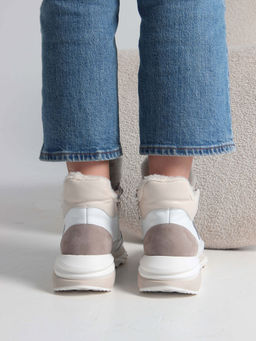 Ботинки 350.uno2w. белый бежевый/Байка