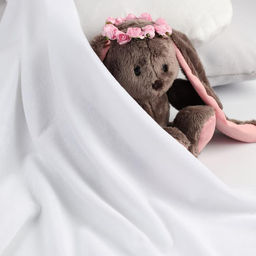 Отрез для рукоделия, плюш, белый, 53×50 см